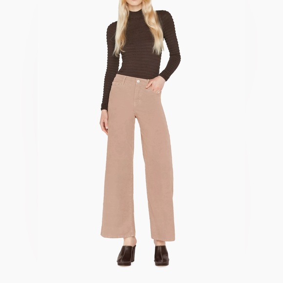 Frame Le Slim Palazzo High-Rise Stretch Cropped Wide-Leg Jeans - Blush